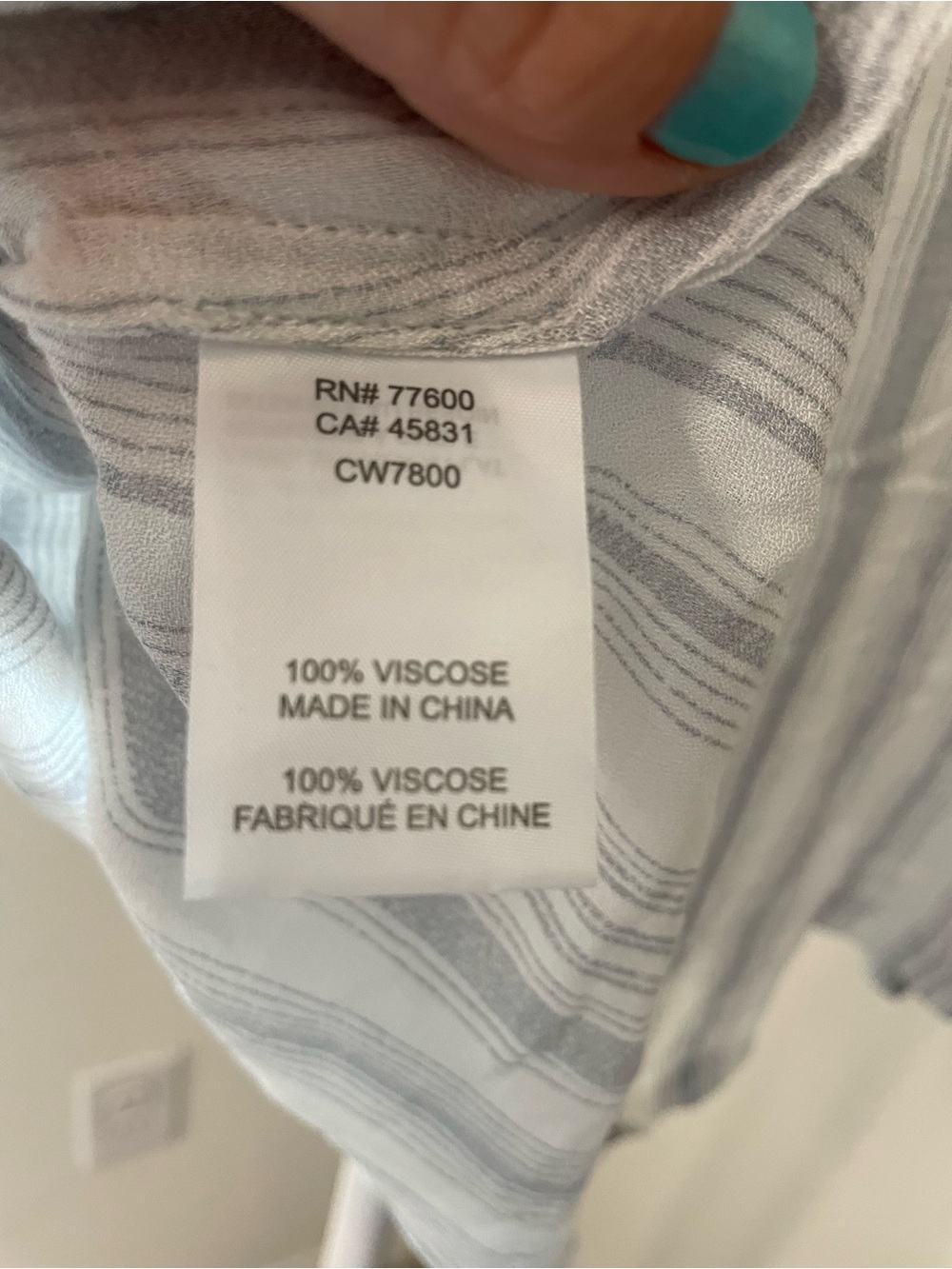 Chaser White and Gray Striped Hooded Tunic Top - Picture 7 of 7
